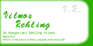 vilmos rehling business card